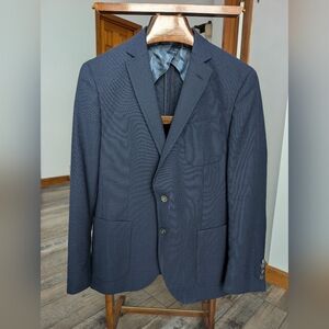 Hugo Boss Wool Janson 5 Wool Navy Blue blue 2 Button Blazer US42A